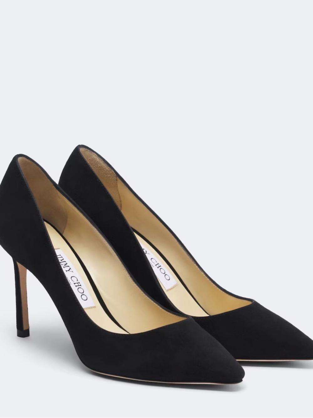 Jimmy Choo Black Suede Pointed Pump Heels